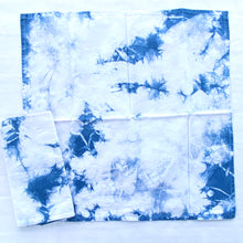 Load image into Gallery viewer, Hand Dyed Cotton Napkins - Indigo Sunburst
