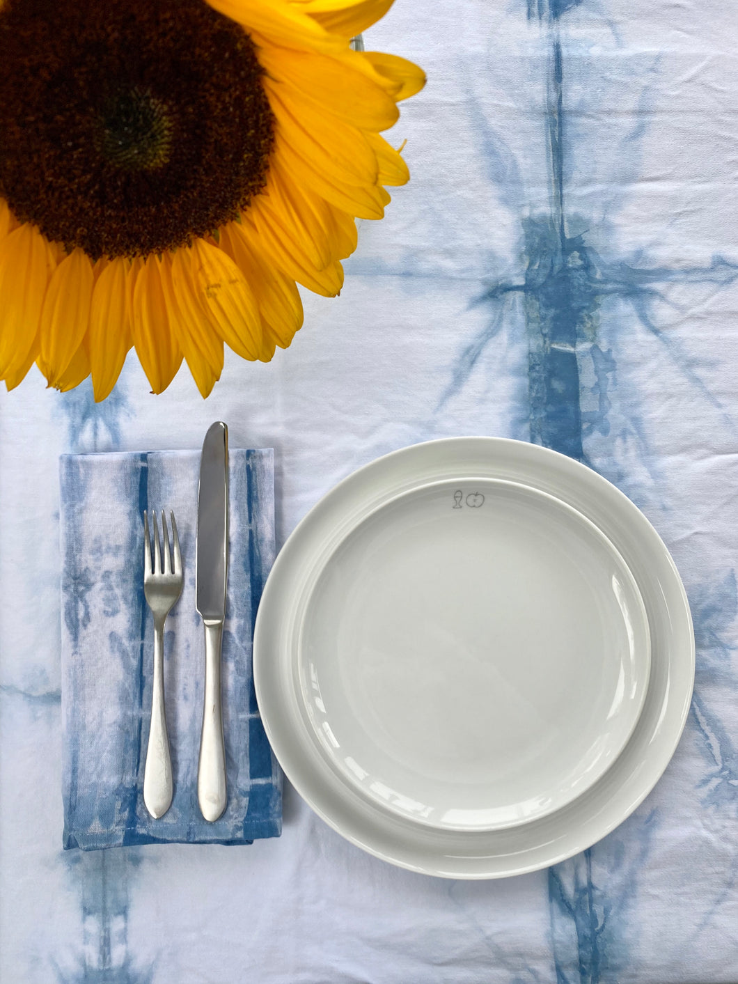 Hand Dyed Tablecloth - Indigo