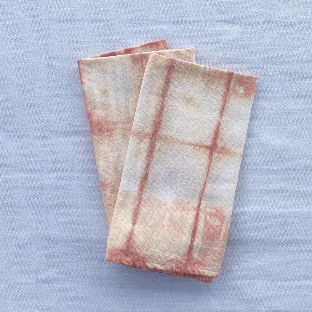 Hand Dyed Cotton Napkins - Madder Lines