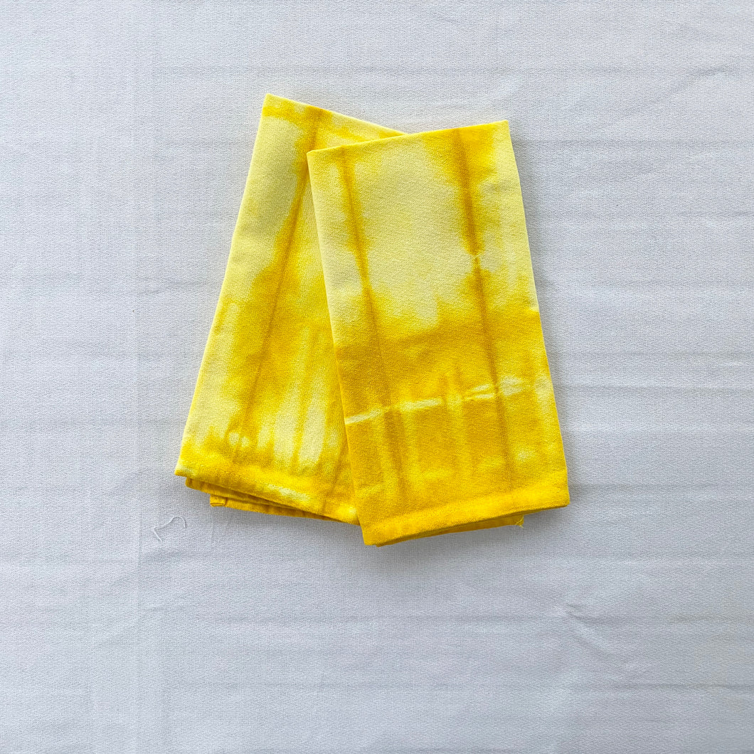 Hand Dyed Cotton Napkins - Mustard Lines