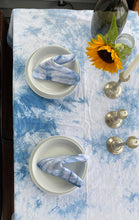 Load image into Gallery viewer, Hand Dyed Tablecloth - Indigo Sunburst
