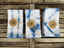 Load image into Gallery viewer, Hand Dyed Cotton Napkins - Indigo Lines
