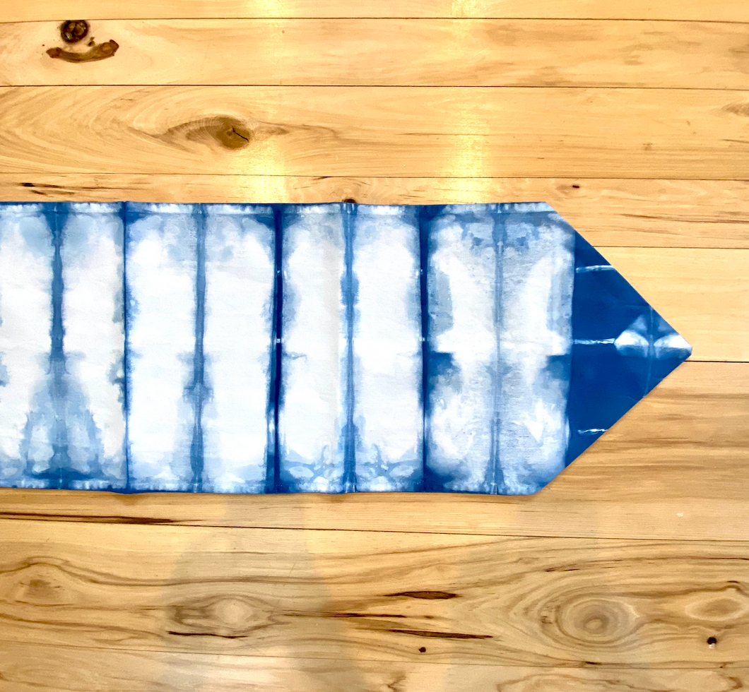 Hand Dyed Cotton Table Runner - Indigo