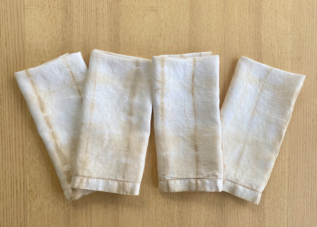 Hand Dyed Linen Napkins - Oatmeal